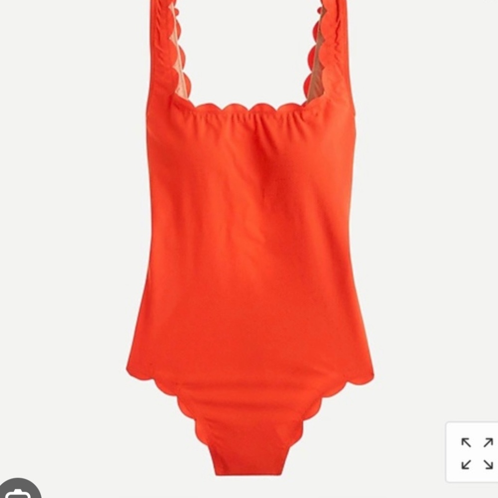 J. Crew Scallop piqué scoopback one-piece - size 6 - NWT
